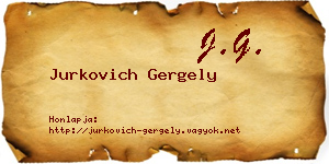 Jurkovich Gergely névjegykártya